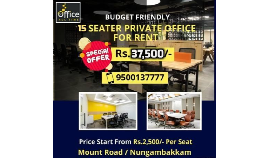 Furnished office space for rent at Mount Road