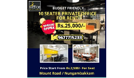 1000 sqft Coworking office space for rent at Mount Road